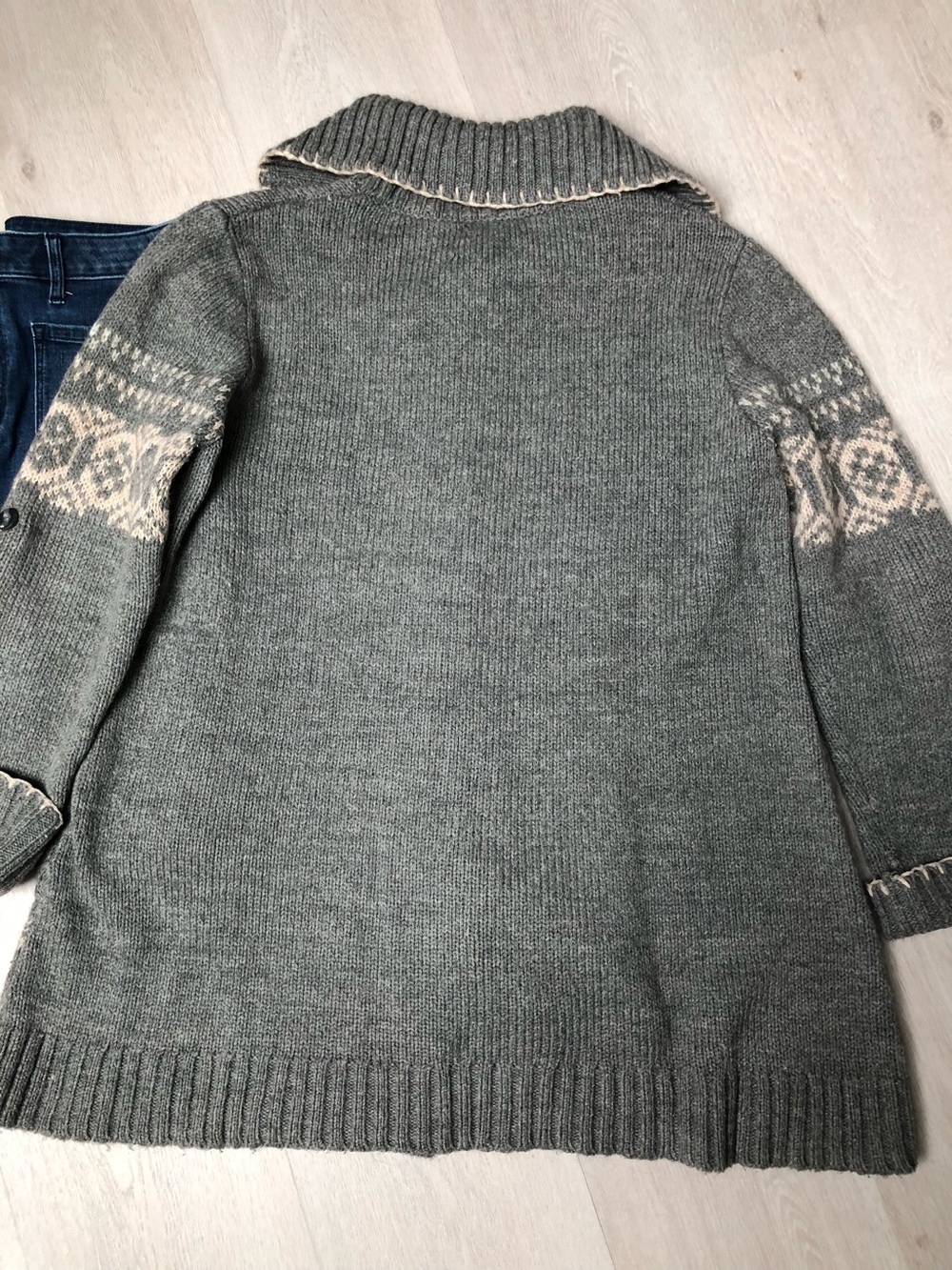 Eddie Bauer Cozy Snowflake Fair Isle Button Down Cardigan Size XXL - Picture 6 of 8